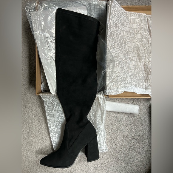 Steve Madden Shoes - Steve Madden Black Suede Over-the-Knee Boots